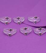 Multi color assorted design toe rings (bichhiya) combo of 3 pairs