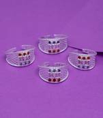 Multi color assorted design toe rings (bichhiya) combo of 2 pairs