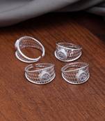 Multi color assorted design toe rings (bichhiya) combo of 4 pairs