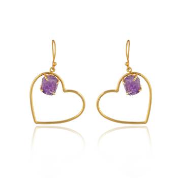 Zuriijewels stone-in-heart shaped earrings 2