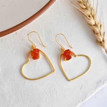 Zuriijewels stone-in-heart shaped earrings 1