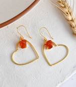 Zuriijewels stone-in-heart shaped earrings