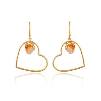 Zuriijewels stone-in-heart shaped earrings 4