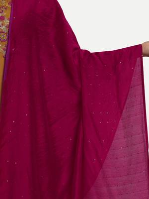Mustard Colour Silk Slub Straight Salwar Suits Set 5