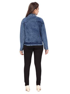 Aarika girls blue colour denim jacket 4