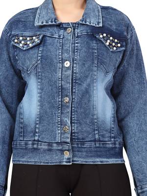 Aarika girls blue colour denim jacket 5