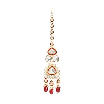 Traditional Pearl Kundan Necklace Jewellery Set With Earring Maang Tikka Set 5