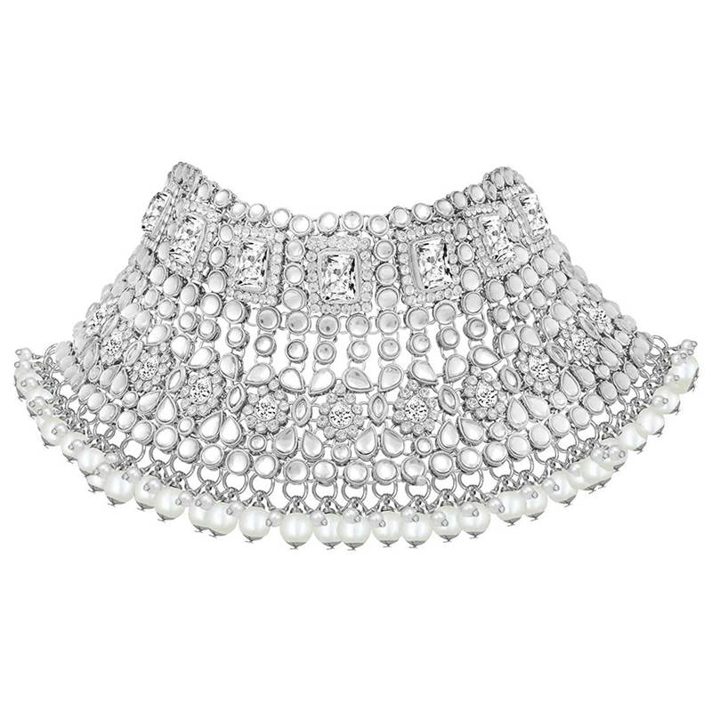 Traditional Handcrafted Faux Kundan Bridal Jewellery Set with Earrings & Matha Patti