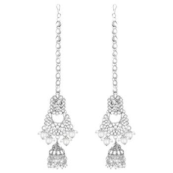 Traditional Handcrafted Faux Kundan Bridal Jewellery Set with Earrings & Matha Patti 5