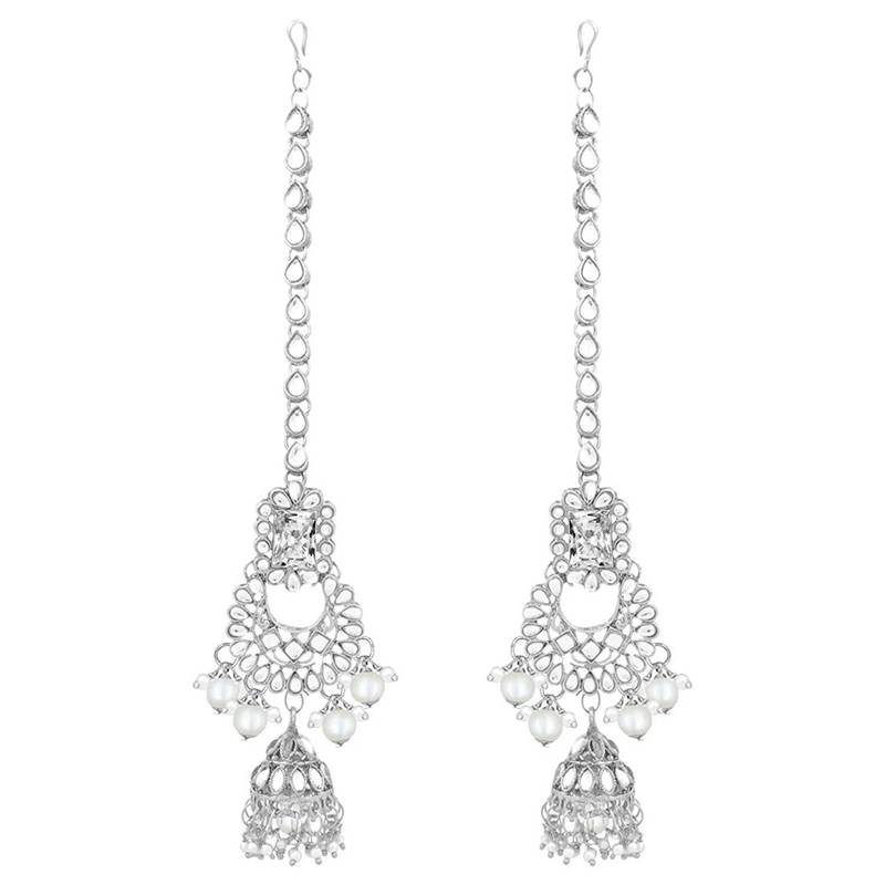 Traditional Handcrafted Faux Kundan Bridal Jewellery Set with Earrings & Matha Patti