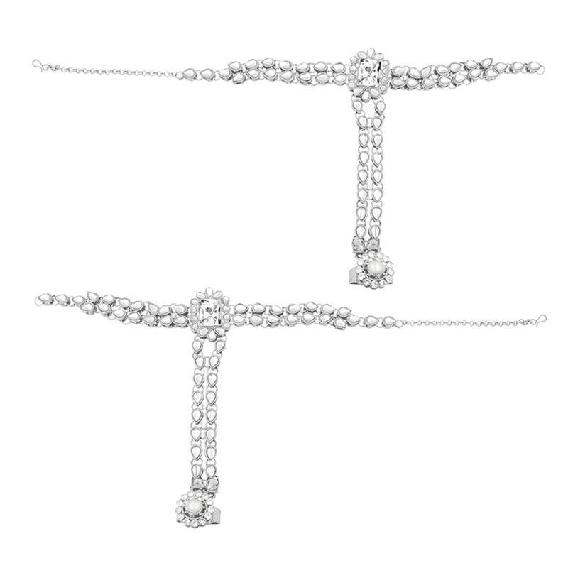 Traditional Handcrafted Faux Kundan Bridal Jewellery Set with Earrings & Matha Patti