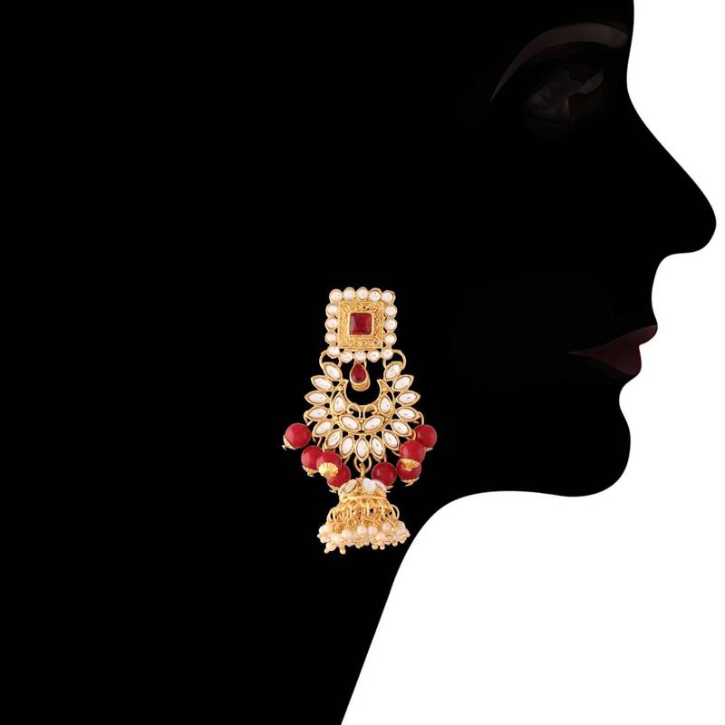 Traditional Handcrafted Faux Kundan & Stone Studded Bridal Choker Necklace Jewellery Set For Women 