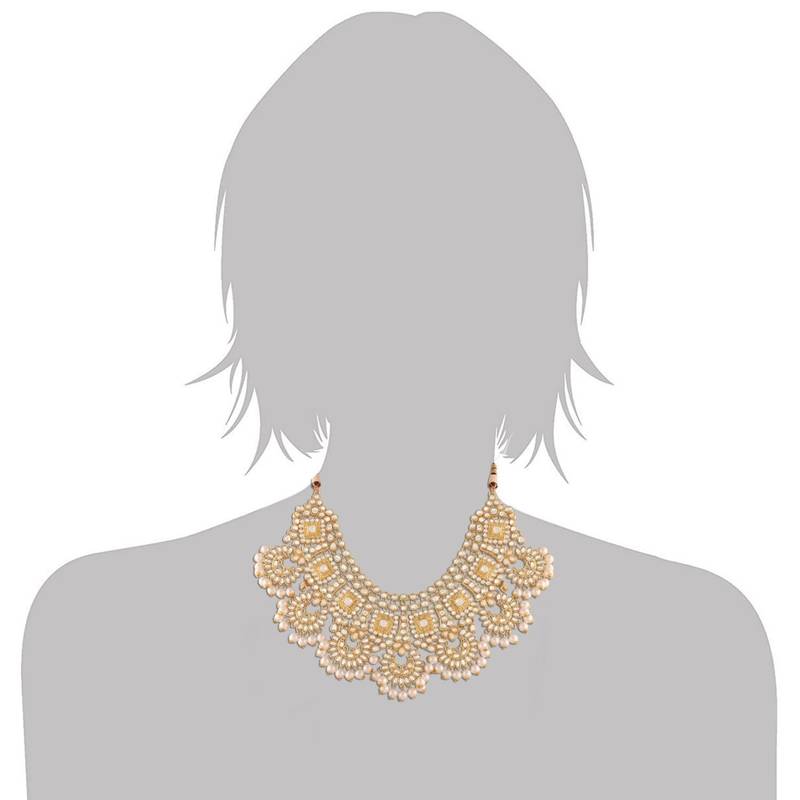 Traditional Handcrafted Faux Kundan & Stone Studded Bridal Choker Necklace Jewellery Set For Women 