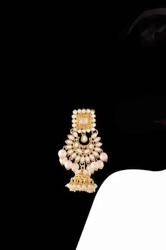 Traditional Handcrafted Faux Kundan & Stone Studded Bridal Choker Necklace Jewellery Set For Women 