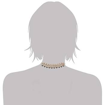 Traditional Kundan & Pearl Studded Choker Necklace Jewellery Set with Earrings & Maang Tikka for Women 3