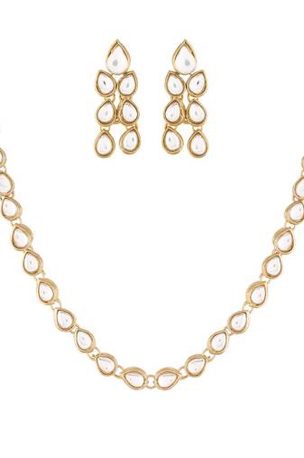 Intricately Handcrafted Jewellery Set Glided With Uncut Polki Kundans For Women 