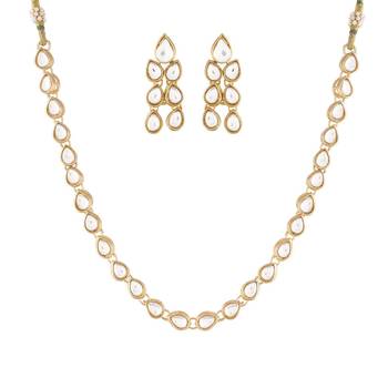 Intricately Handcrafted Jewellery Set Glided With Uncut Polki Kundans For Women  1