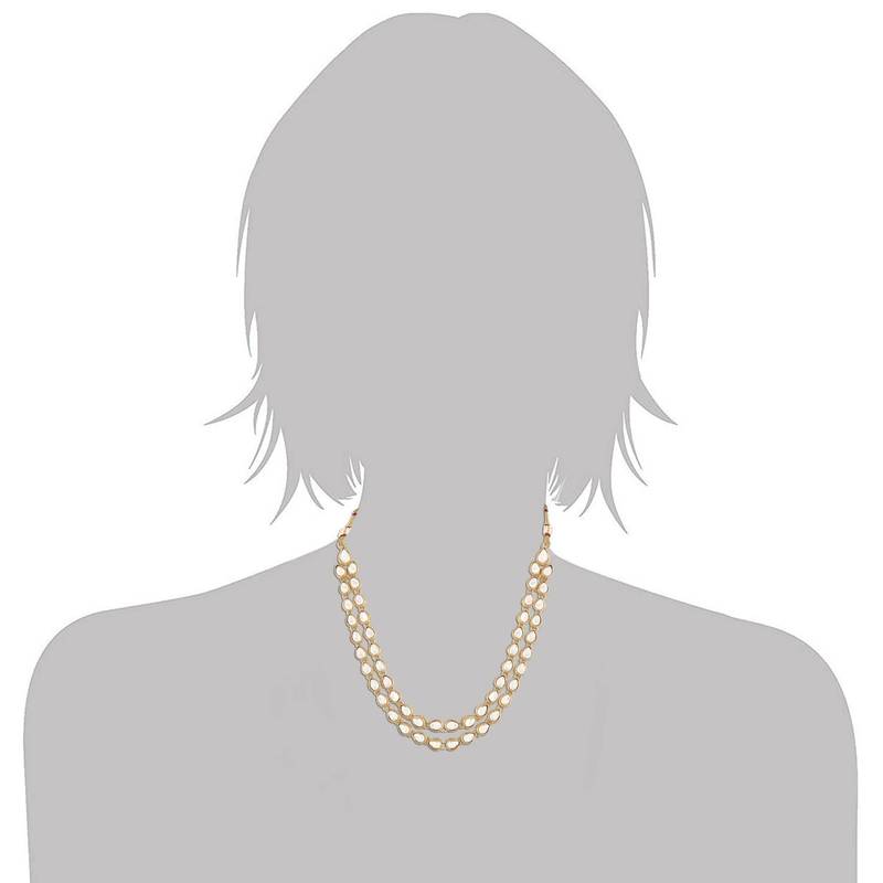 2 Layer Handcrafted Jewellery Set Glided With Uncut Polki Kundans For Women 