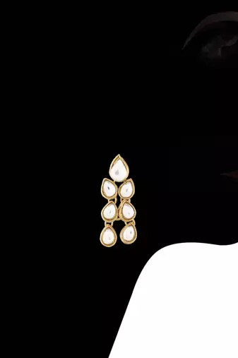 2 Layer Handcrafted Jewellery Set Glided With Uncut Polki Kundans For Women 