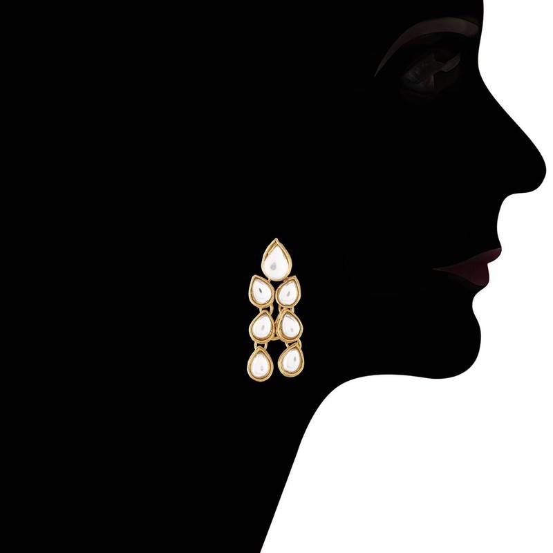 2 Layer Handcrafted Jewellery Set Glided With Uncut Polki Kundans For Women 