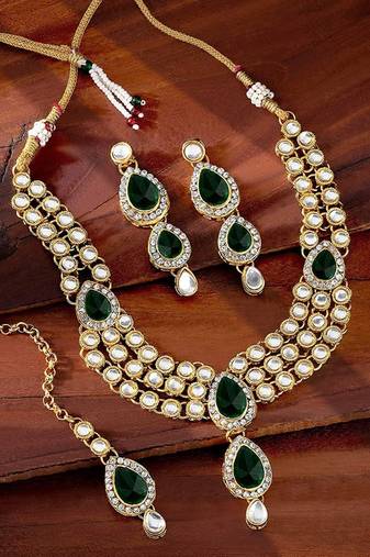 Traditional Kundan Necklace Set for Women (IJ315G)