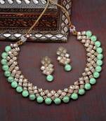 Kundan & Pearl Studded Choker Necklace With Earrings For Women 