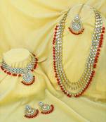 Traditional Kundan & Pearl Studded Bridal Choker Necklace Jewellery Set With Earrings & Maang Tikka for Women