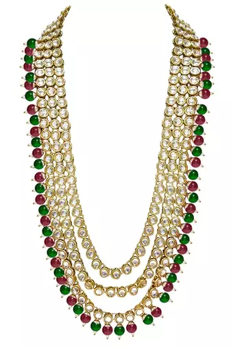 Traditional Kundan & Pearl Studded Bridal Choker Necklace Jewellery Set With Earrings & Maang Tikka for Women