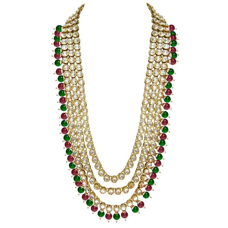 Traditional Kundan & Pearl Studded Bridal Choker Necklace Jewellery Set With Earrings & Maang Tikka for Women