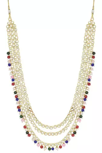 Traditional Kundan & Pearl Studded Bridal Choker Necklace Jewellery Set With Earrings & Maang Tikka for Women