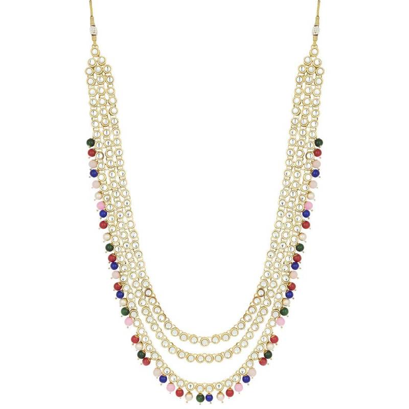 Traditional Kundan & Pearl Studded Bridal Choker Necklace Jewellery Set With Earrings & Maang Tikka for Women