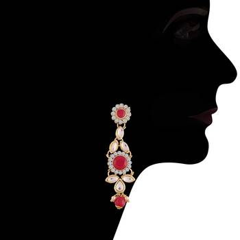 Traditional Kundan Choker Necklace Set with Earrings Maang Tikka for Women  3