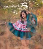 Dusty Pink Woollen Embroidered Circular Poncho _free Size