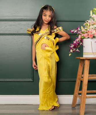 Yellow mirrow work jumpsuit 1