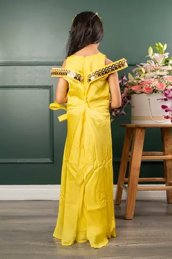 Yellow mirrow work jumpsuit