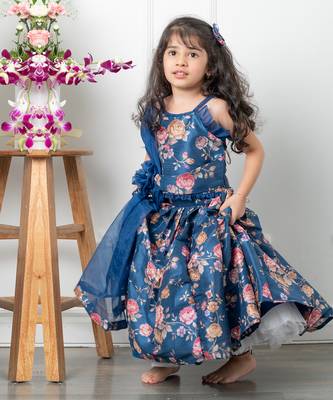 Blue floral lehenga set 2