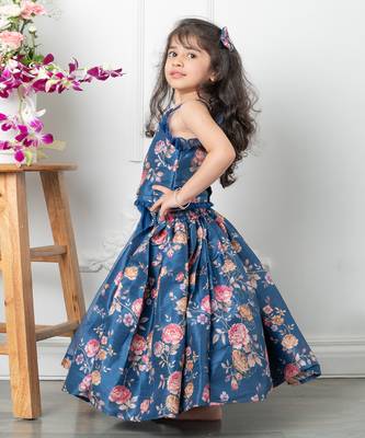 Blue floral lehenga set 3