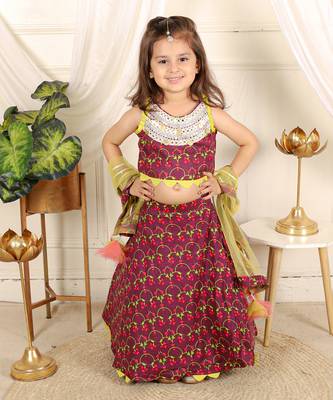 Wine embroidered lehenga set 1
