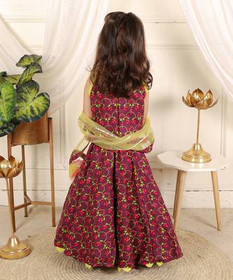 Wine embroidered lehenga set 4