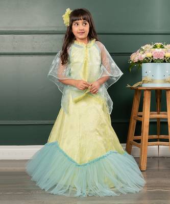 Florescent green lehenga set 1