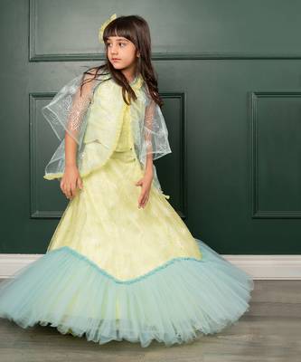 Florescent green lehenga set 2