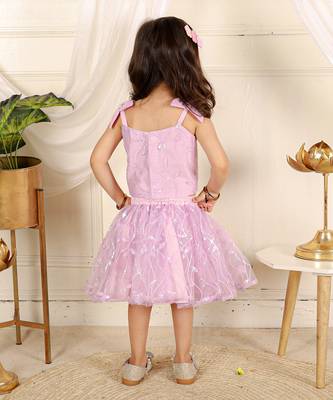 Lavender flower embroidered  skirt set 4
