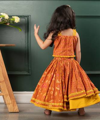 Brown floral printed lehenga set 3