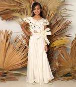 Off white mirror work jumpsuit