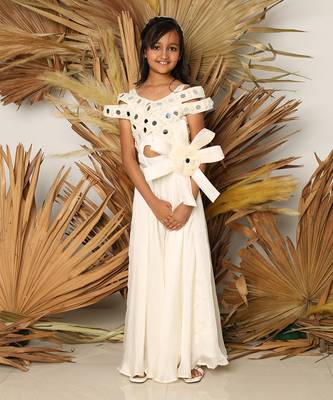 Off white mirror work jumpsuit 5