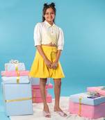 Butterfly embroidered skirt set