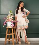 Off white embroidered kurta dhoti set