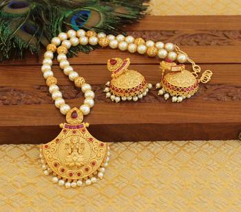 Matte finish lakshmi necklace set 1