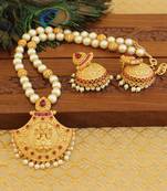 Matte finish lakshmi necklace set