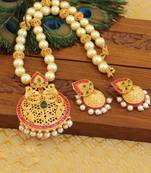 Matte finish peacock necklace set